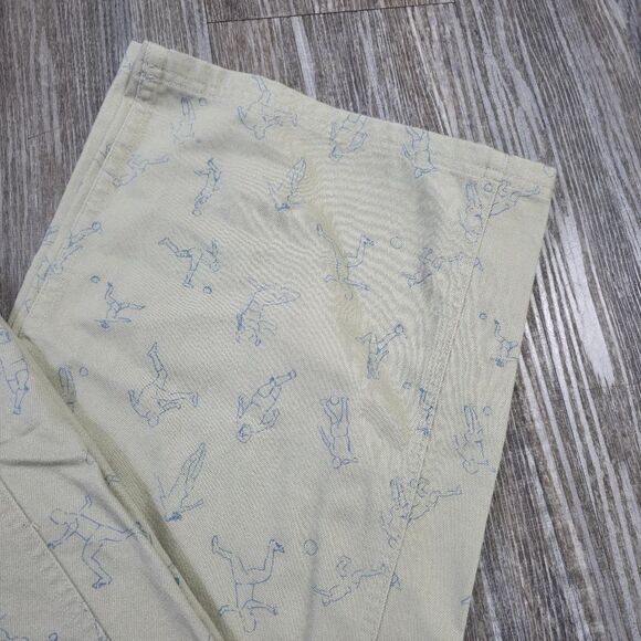 Puma X Kidsuper Studios Wide Leg Denim Jeans Pants Women's Medium M Beige AOP - Picture 4 of 14